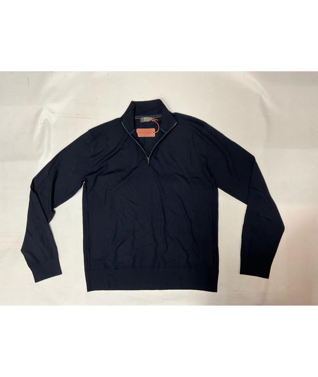 LORO PIANA Синий шерстяной джемпер / свитер, фото 3