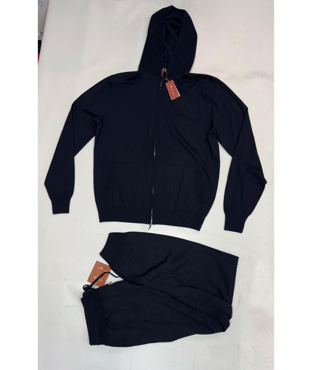 LORO PIANA Синий шерстяной спортивный костюм, фото 9