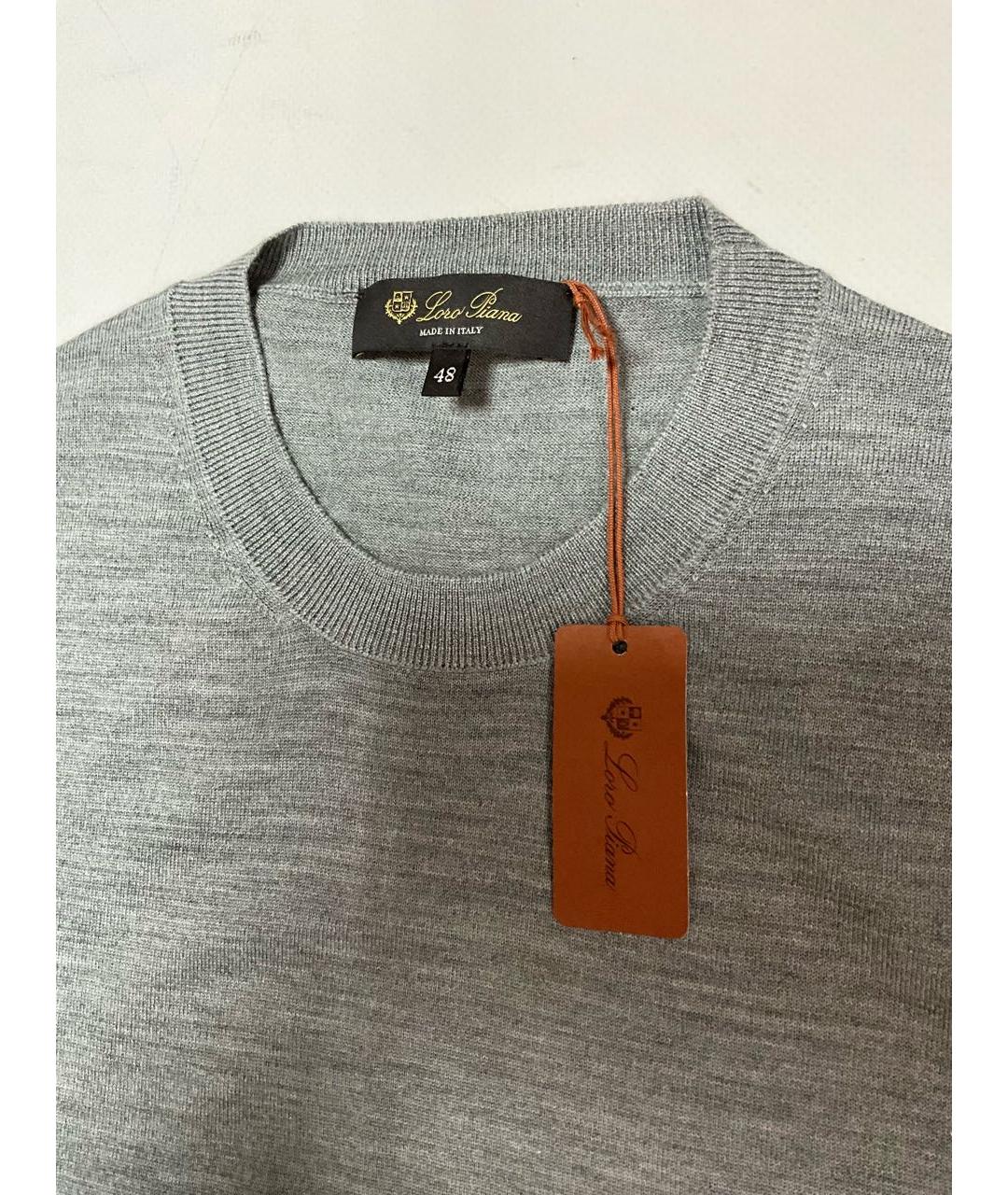 LORO PIANA Серый шерстяной джемпер / свитер, фото 3
