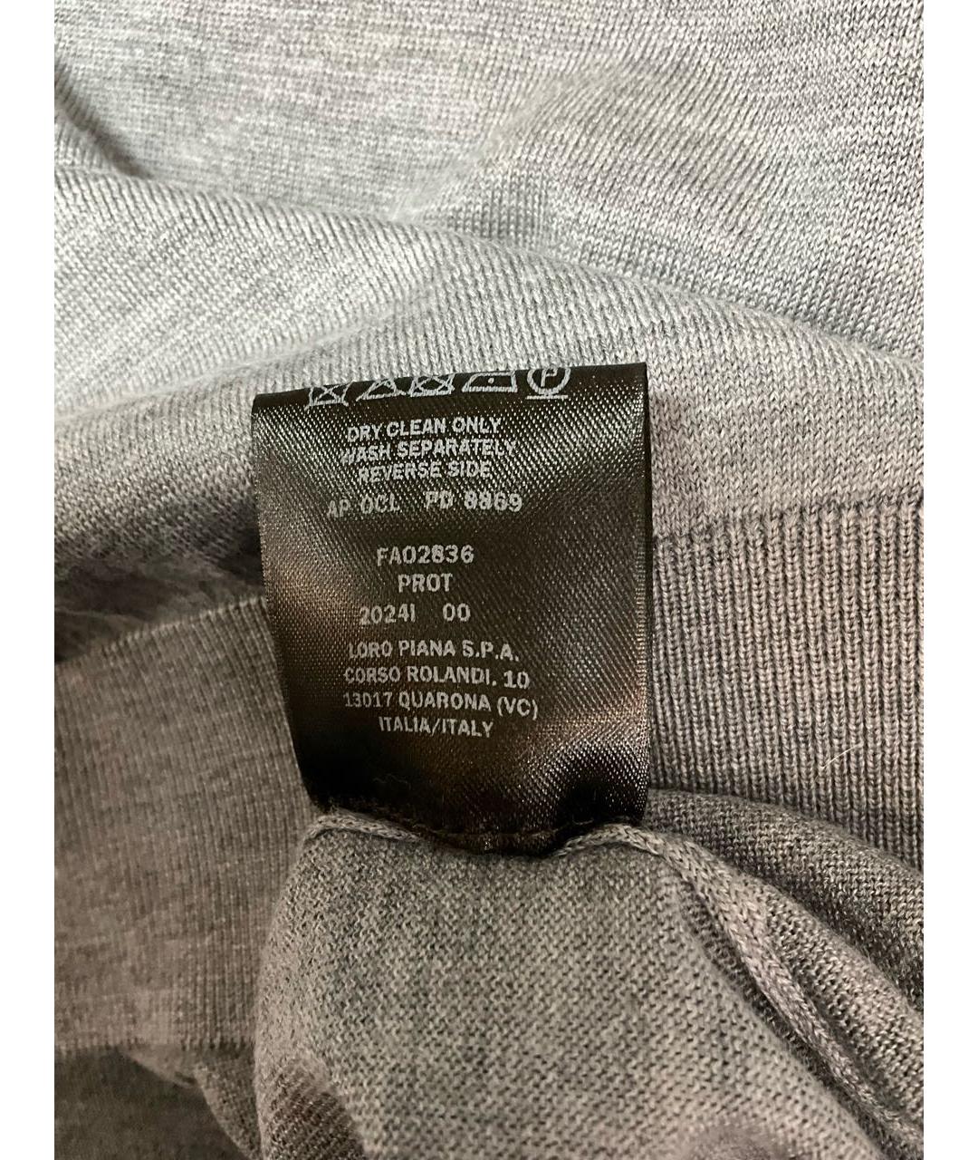 LORO PIANA Серый шерстяной джемпер / свитер, фото 5