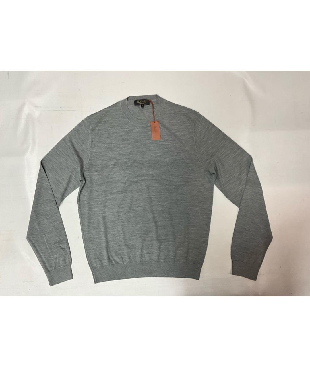 LORO PIANA Серый шерстяной джемпер / свитер, фото 7