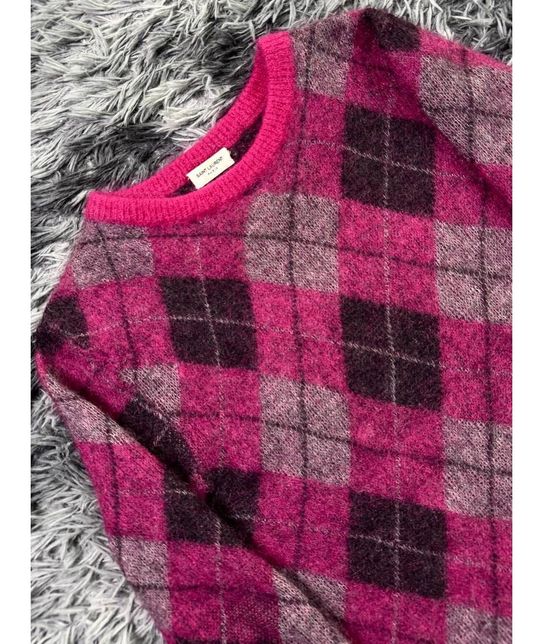 SAINT LAURENT Розовый шерстяной джемпер / свитер, фото 4
