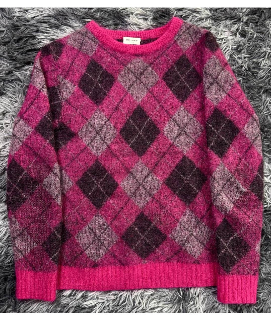 SAINT LAURENT Розовый шерстяной джемпер / свитер, фото 9