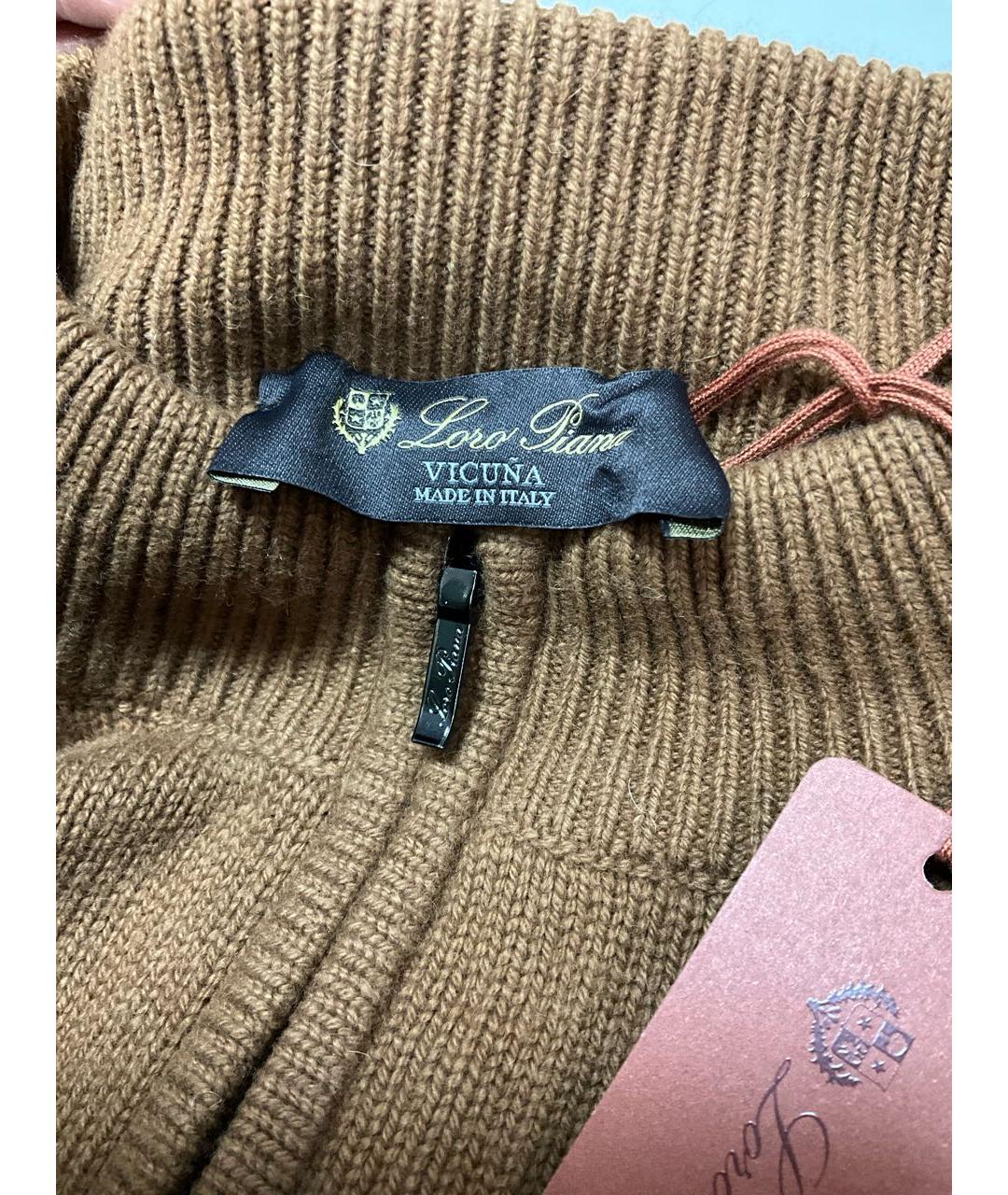 LORO PIANA Коричневый шерстяной кардиган, фото 4