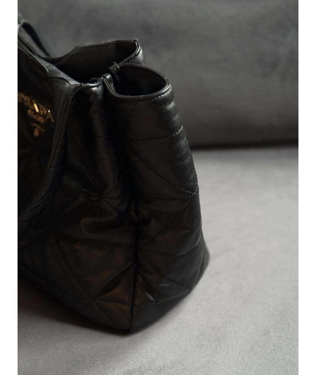 PRADA Черная кожаная сумка тоут, фото 6