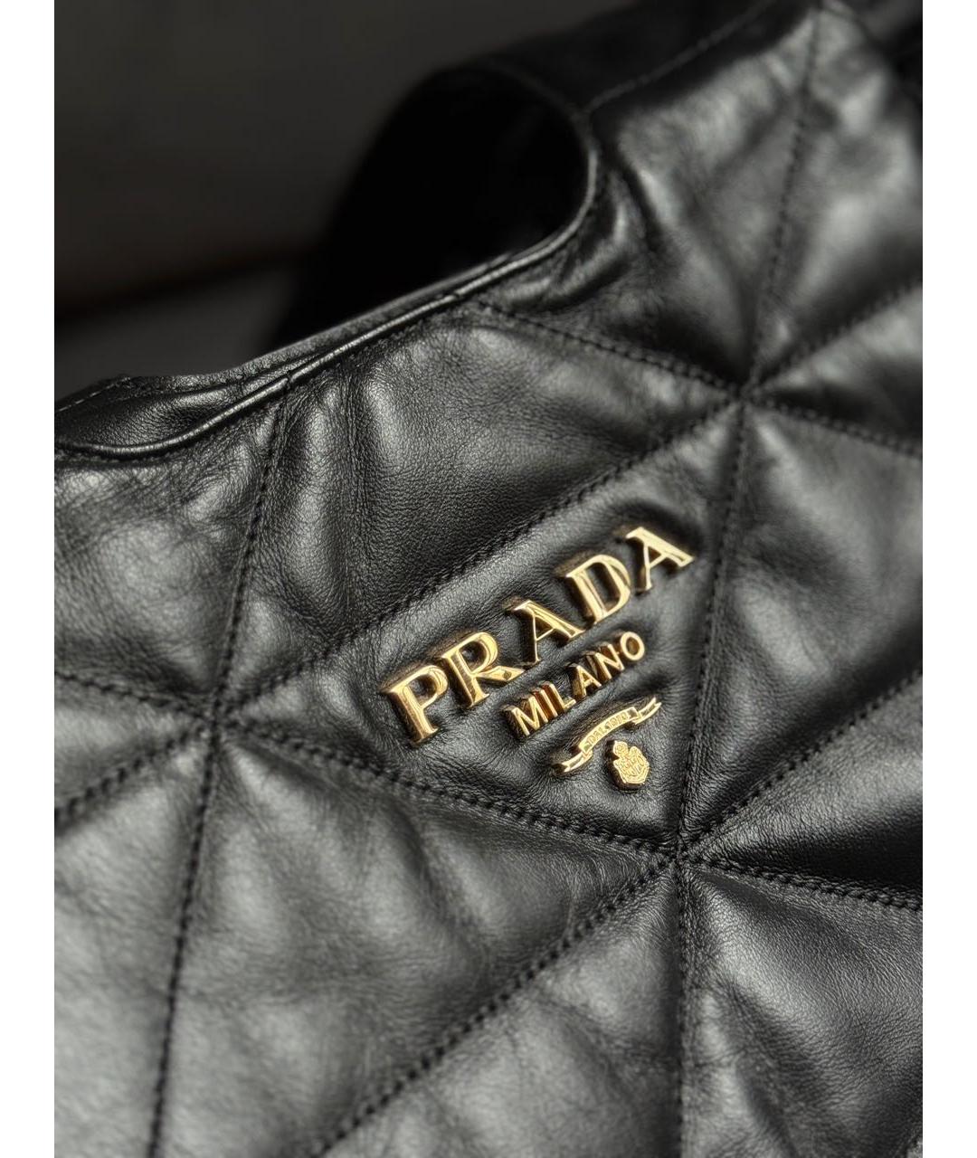 PRADA Черная кожаная сумка тоут, фото 4