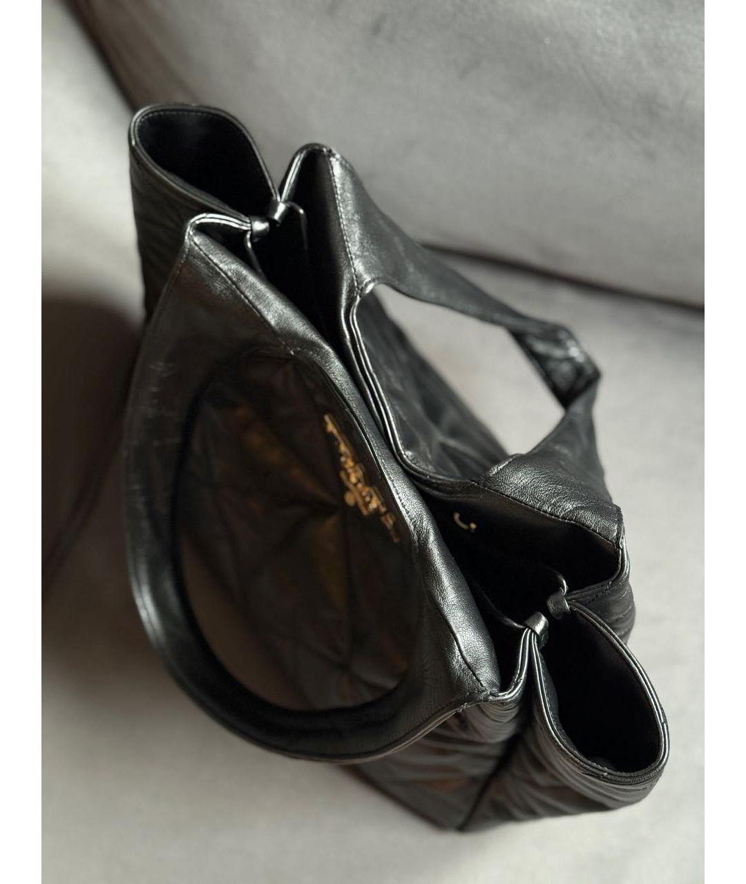 PRADA Черная кожаная сумка тоут, фото 5