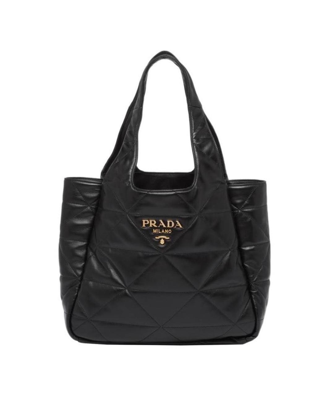 PRADA Черная кожаная сумка тоут, фото 8