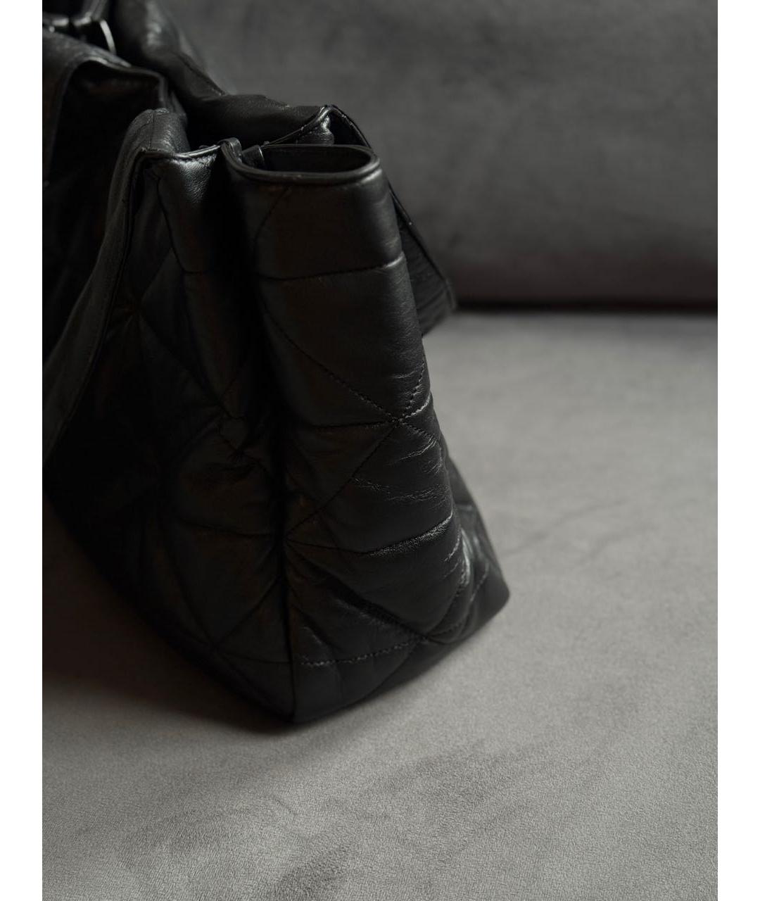 PRADA Черная кожаная сумка тоут, фото 7