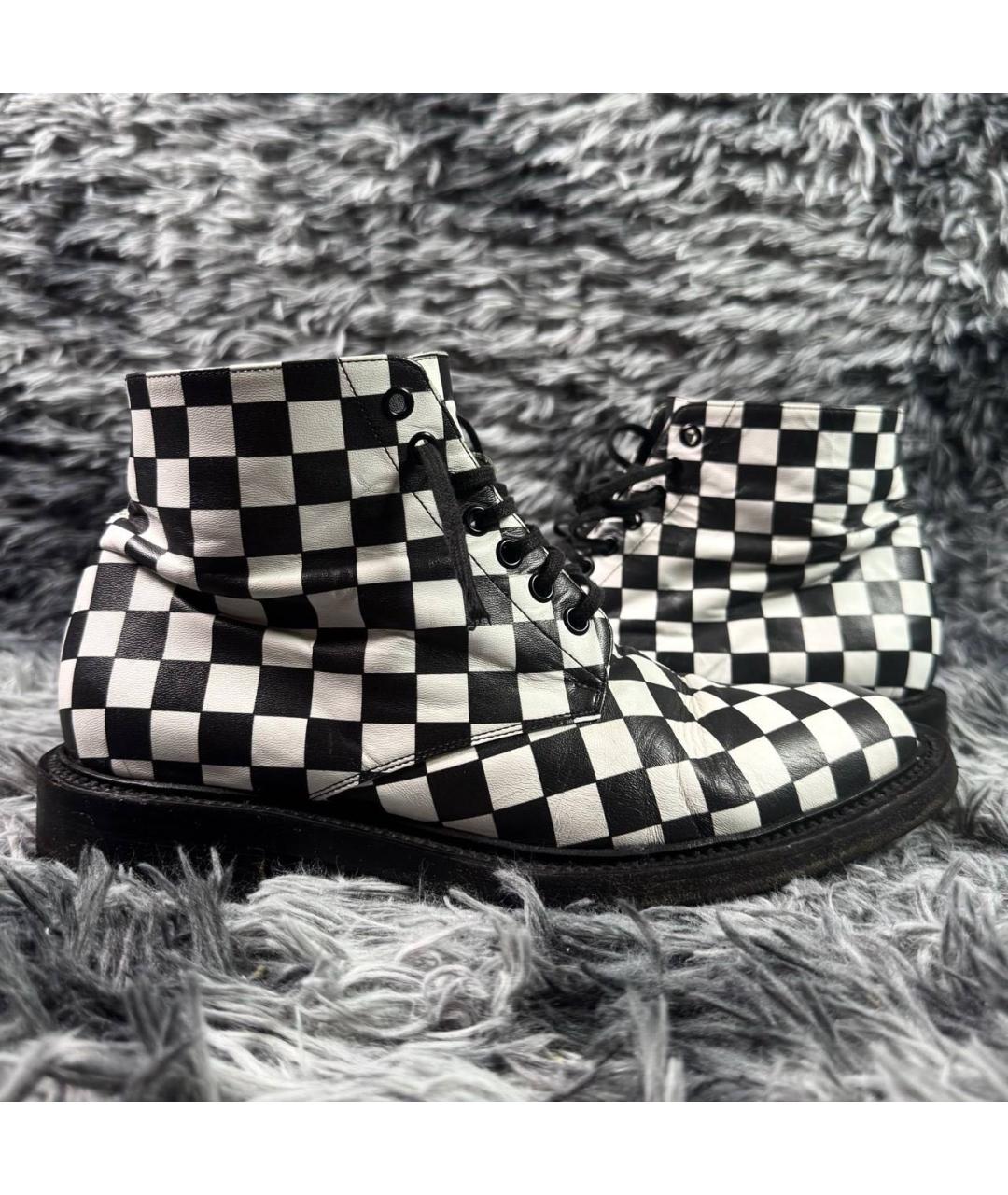 SAINT LAURENT Белые кожаные высокие ботинки, фото 4