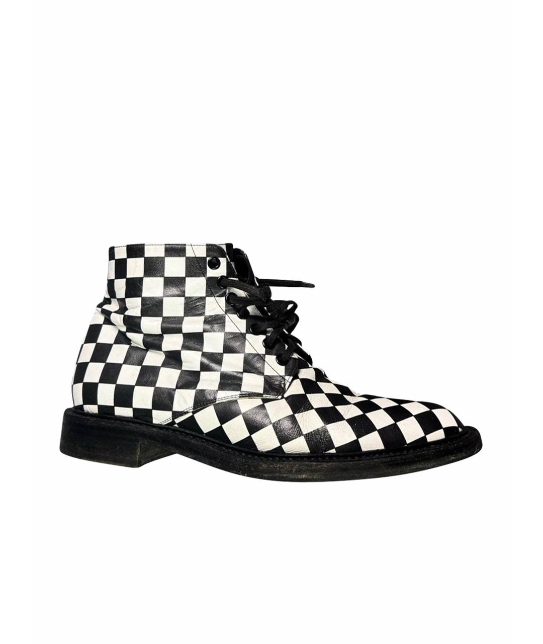 SAINT LAURENT Белые кожаные высокие ботинки, фото 1