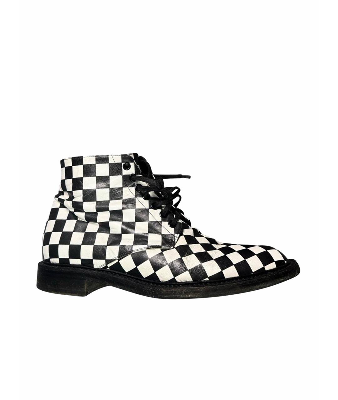 SAINT LAURENT Белые кожаные высокие ботинки, фото 6