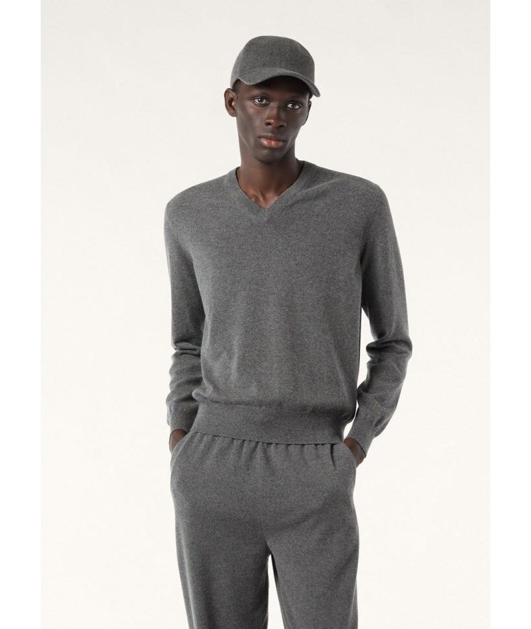 LORO PIANA Серый кашемировый джемпер / свитер, фото 7