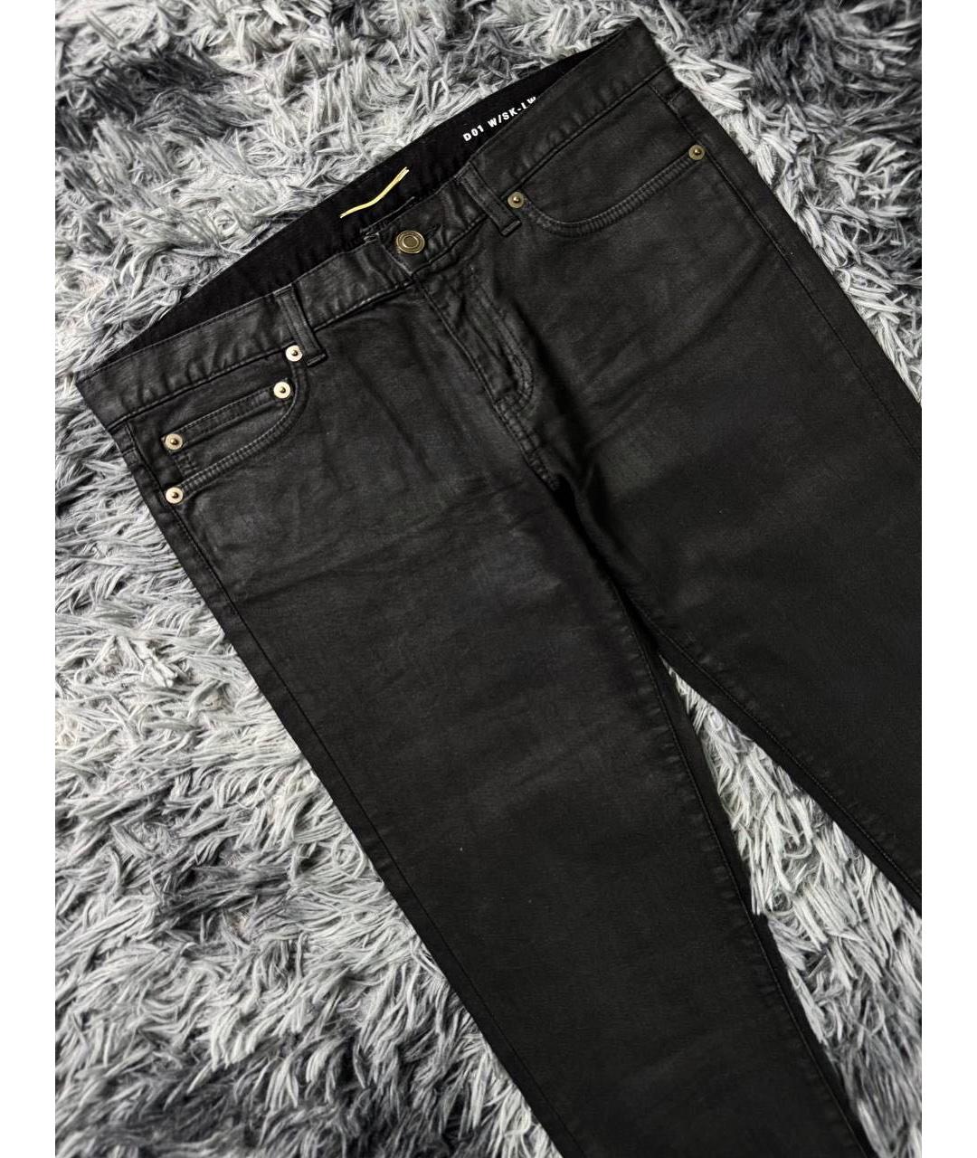 SAINT LAURENT Черные хлопковые джинсы скинни, фото 4