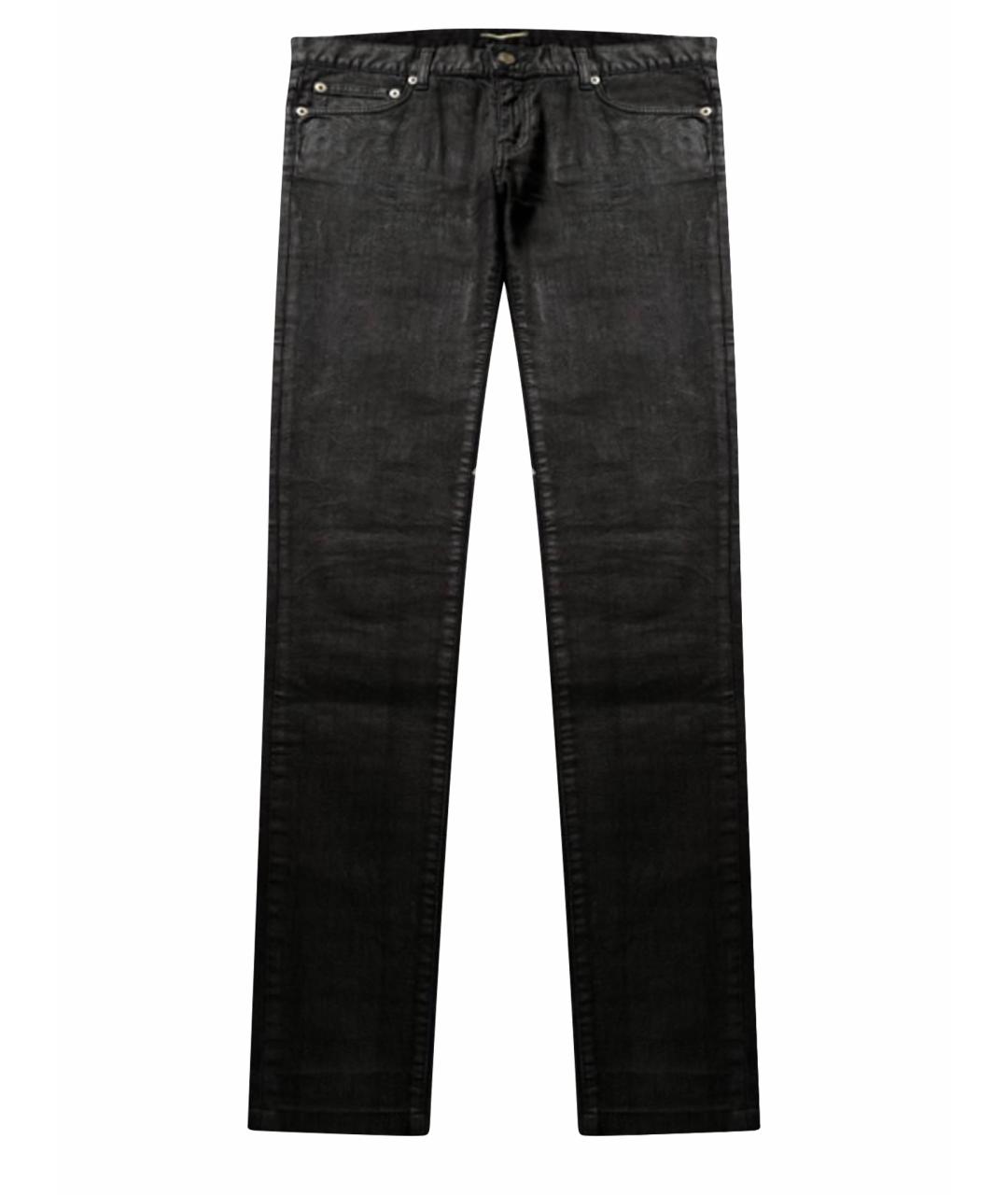 SAINT LAURENT Черные хлопковые джинсы скинни, фото 1
