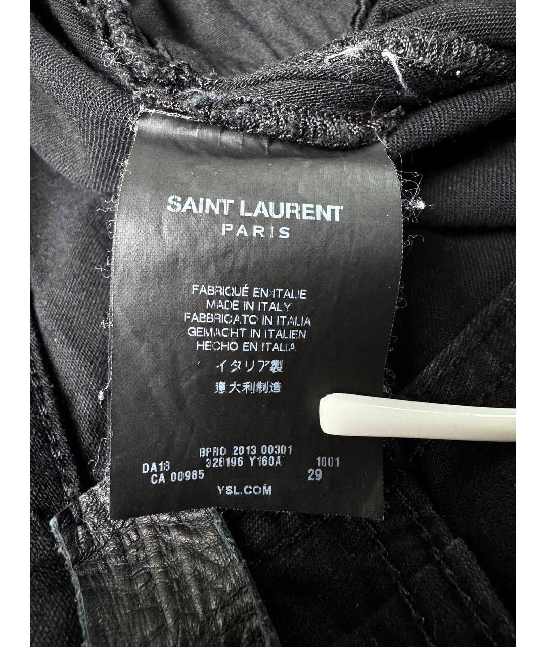 SAINT LAURENT Черные хлопковые джинсы скинни, фото 8