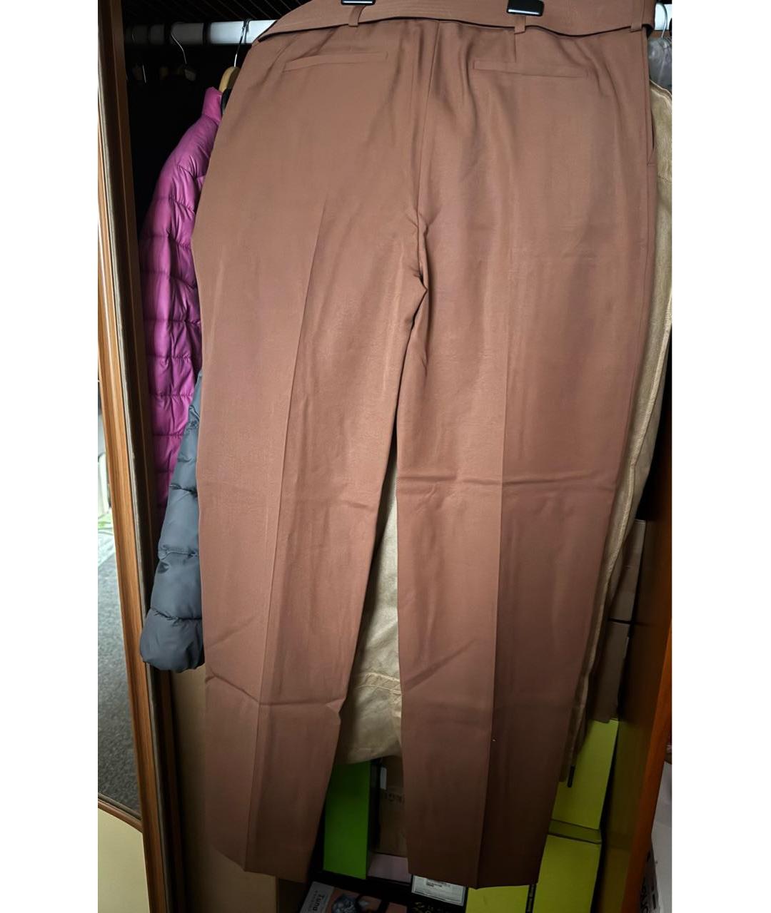 VICTORIA BECKHAM Коричневые шерстяные брюки широкие, фото 2