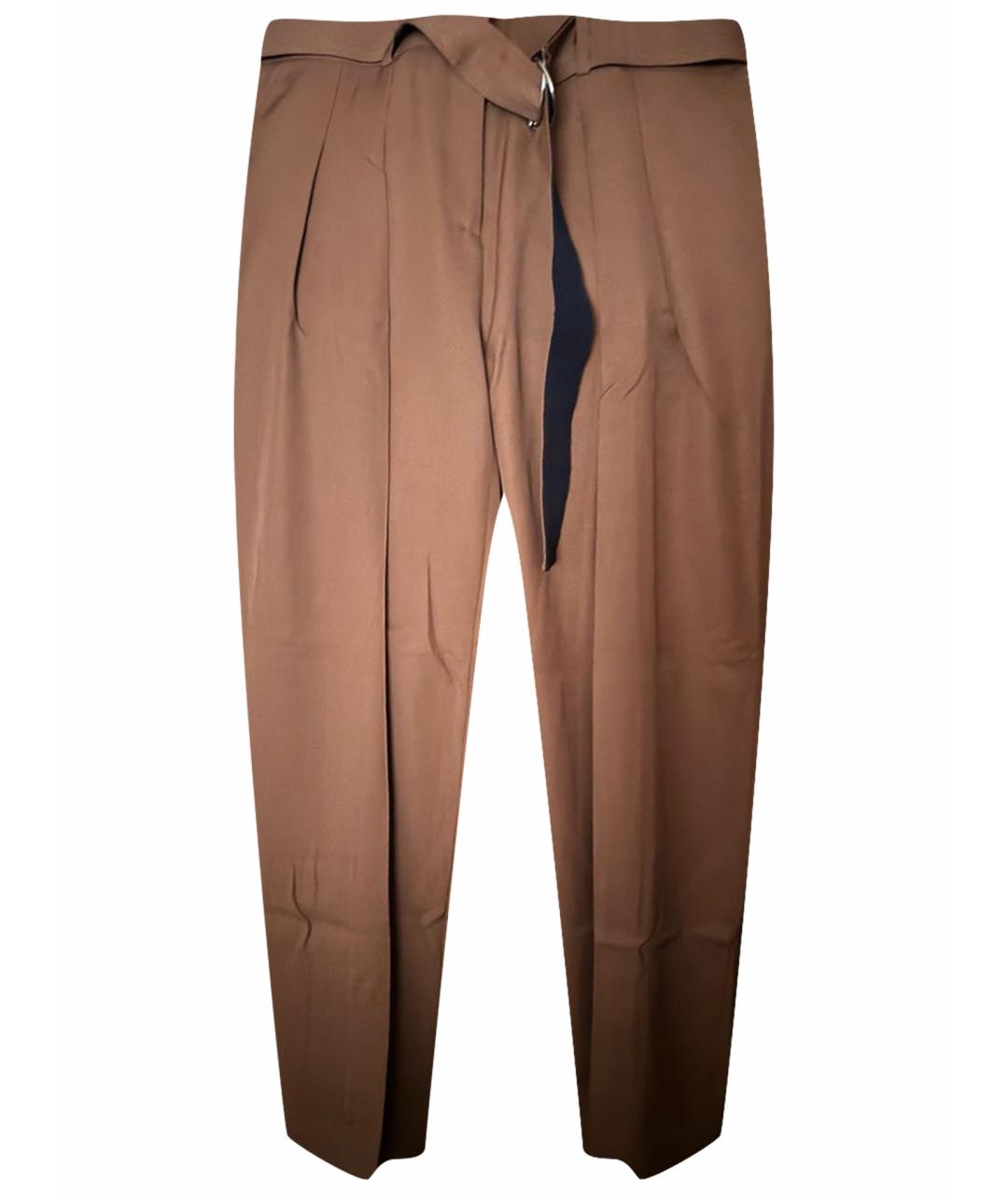 VICTORIA BECKHAM Коричневые шерстяные брюки широкие, фото 1