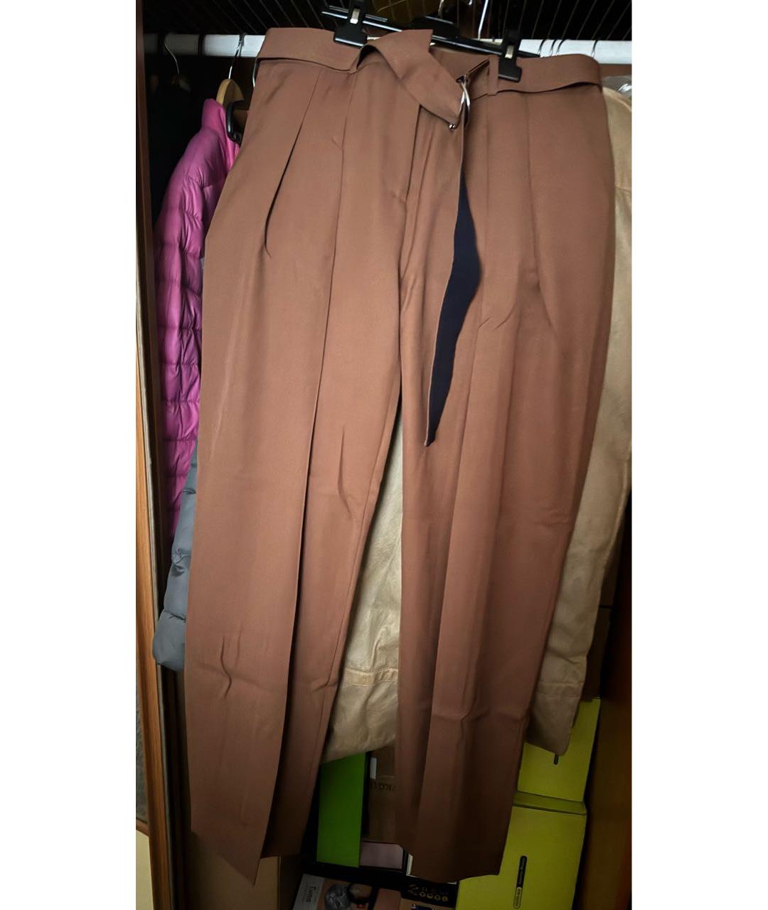 VICTORIA BECKHAM Коричневые шерстяные брюки широкие, фото 9
