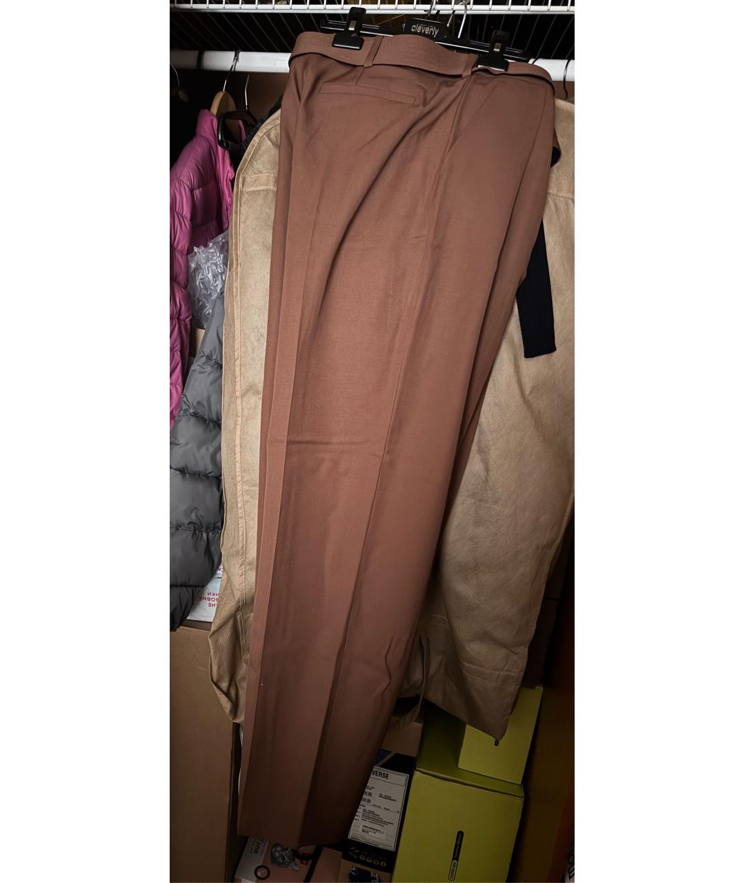 VICTORIA BECKHAM Коричневые шерстяные брюки широкие, фото 7
