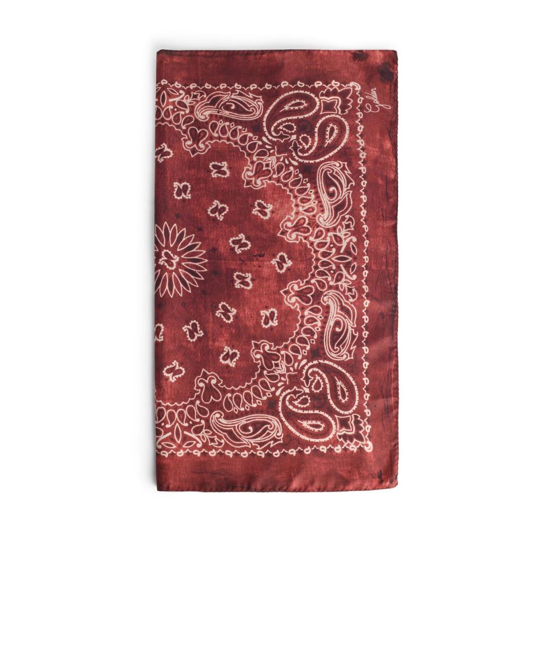 GOLDEN GOOSE DELUXE BRAND Красный шелковый платок, фото 2