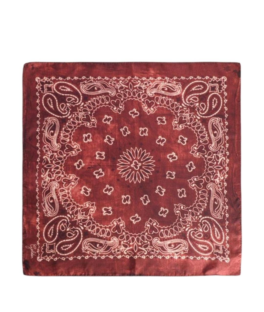 GOLDEN GOOSE DELUXE BRAND Красный шелковый платок, фото 1