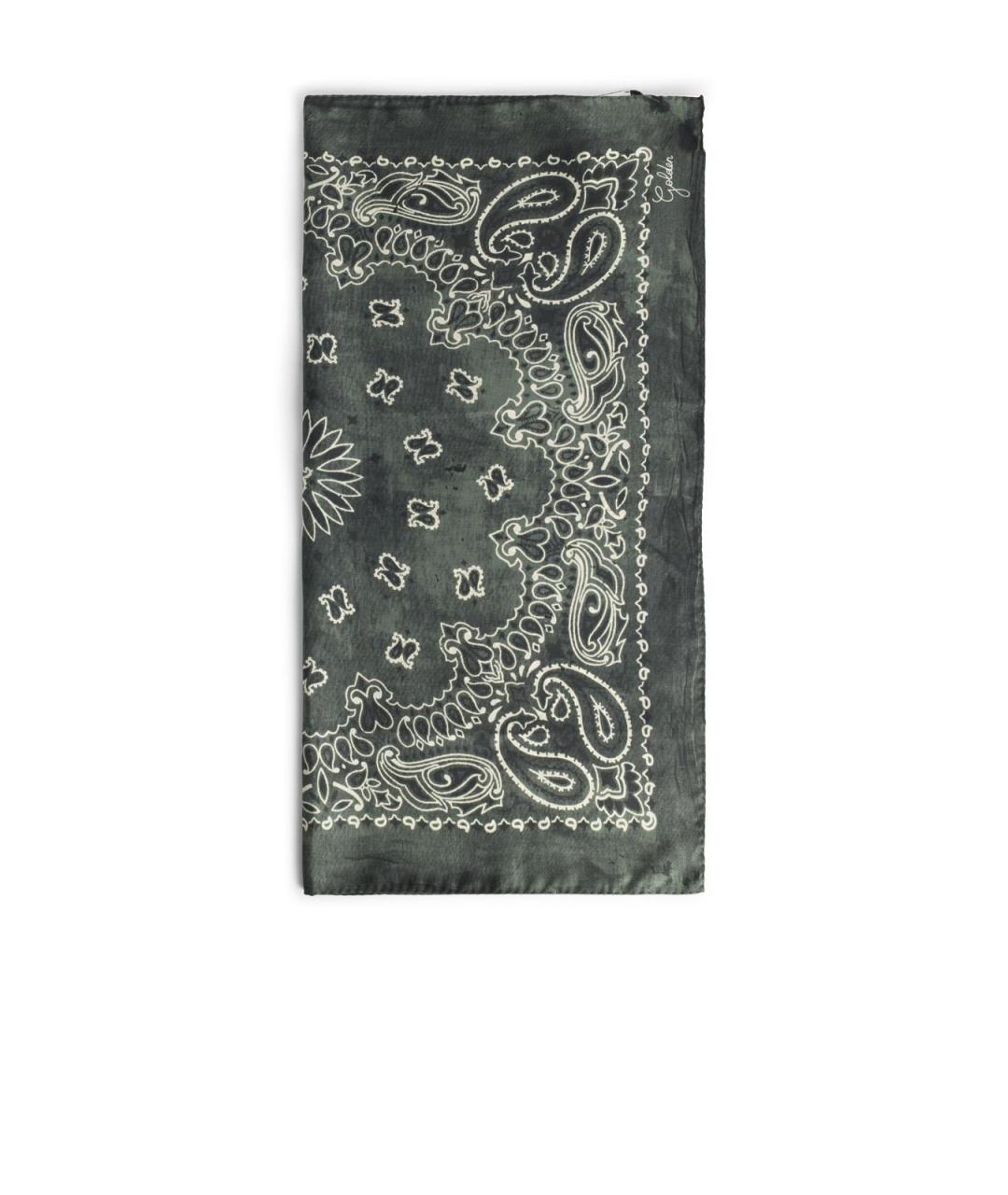 GOLDEN GOOSE DELUXE BRAND Зеленый шелковый платок, фото 2