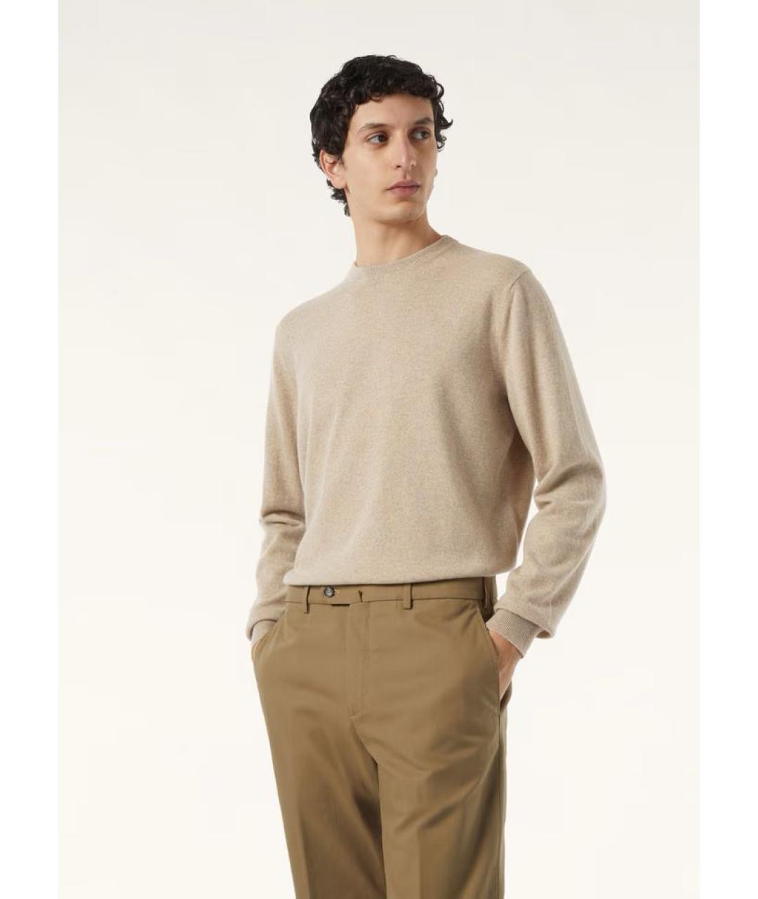 LORO PIANA Бежевый кашемировый джемпер / свитер, фото 8