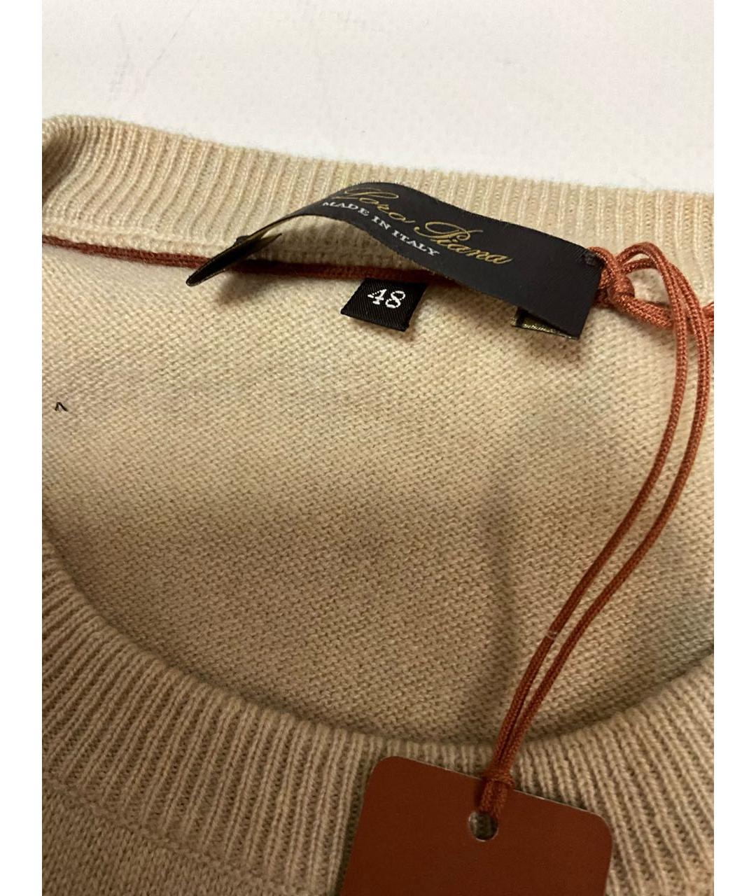 LORO PIANA Бежевый кашемировый джемпер / свитер, фото 4