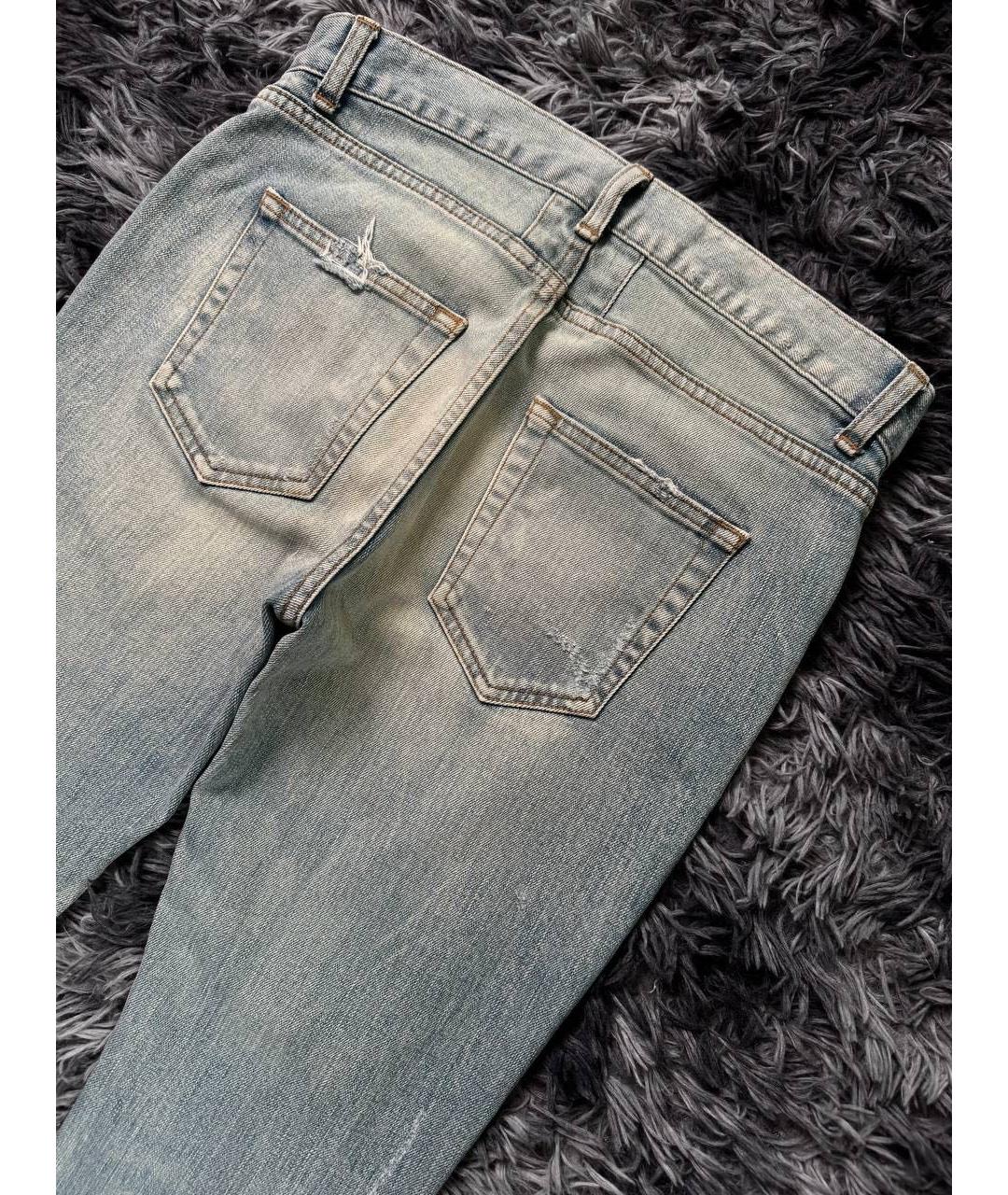SAINT LAURENT Голубые хлопковые джинсы скинни, фото 3
