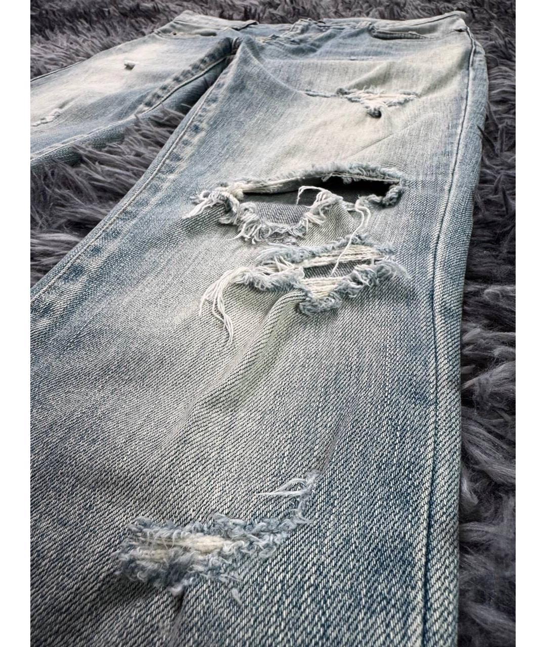 SAINT LAURENT Голубые хлопковые джинсы скинни, фото 7