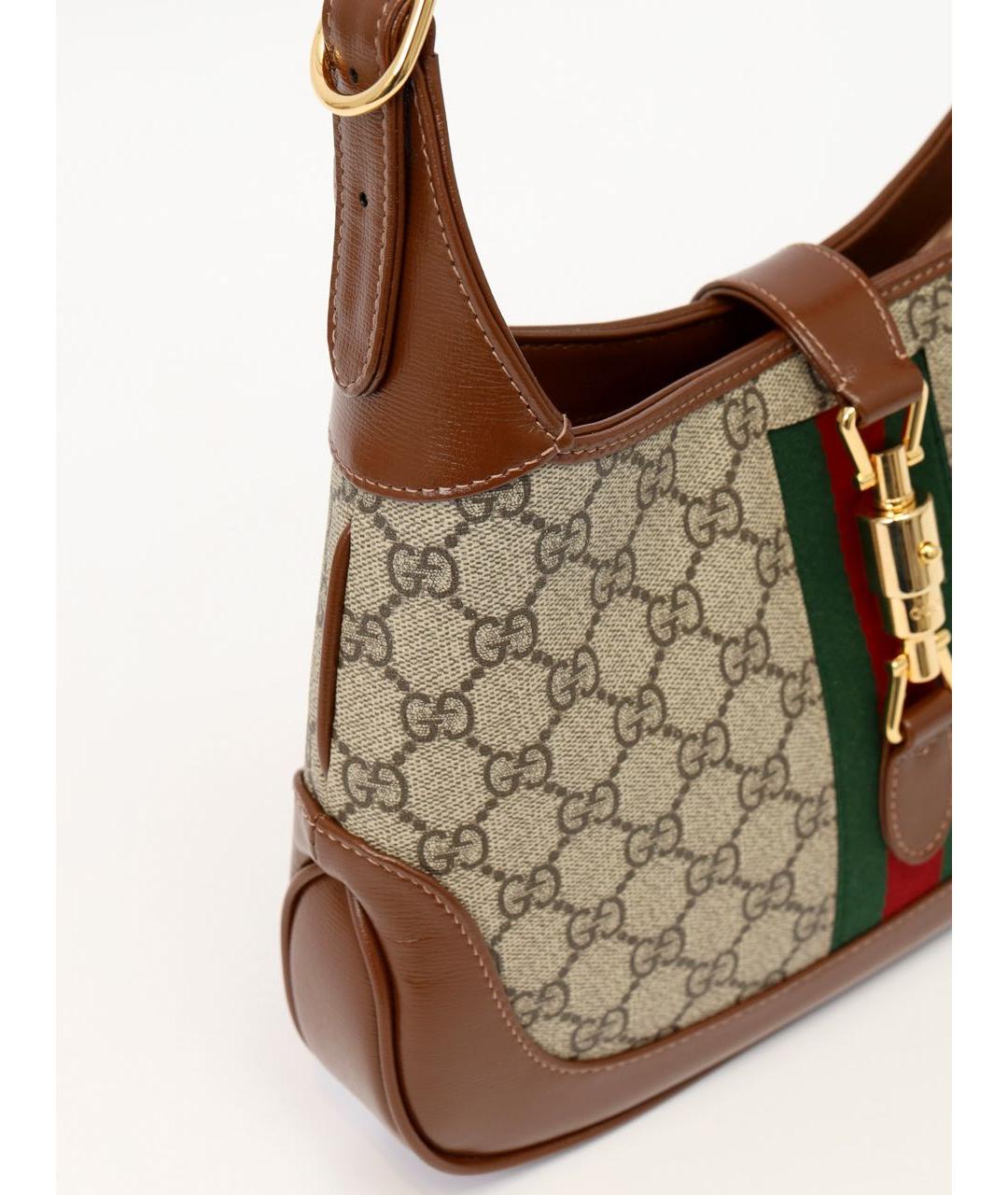 GUCCI Коричневая кожаная сумка с короткими ручками, фото 5