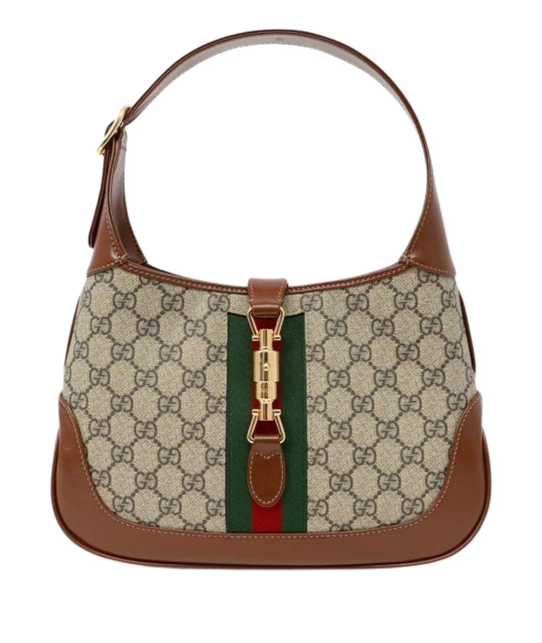 GUCCI Коричневая кожаная сумка с короткими ручками, фото 1