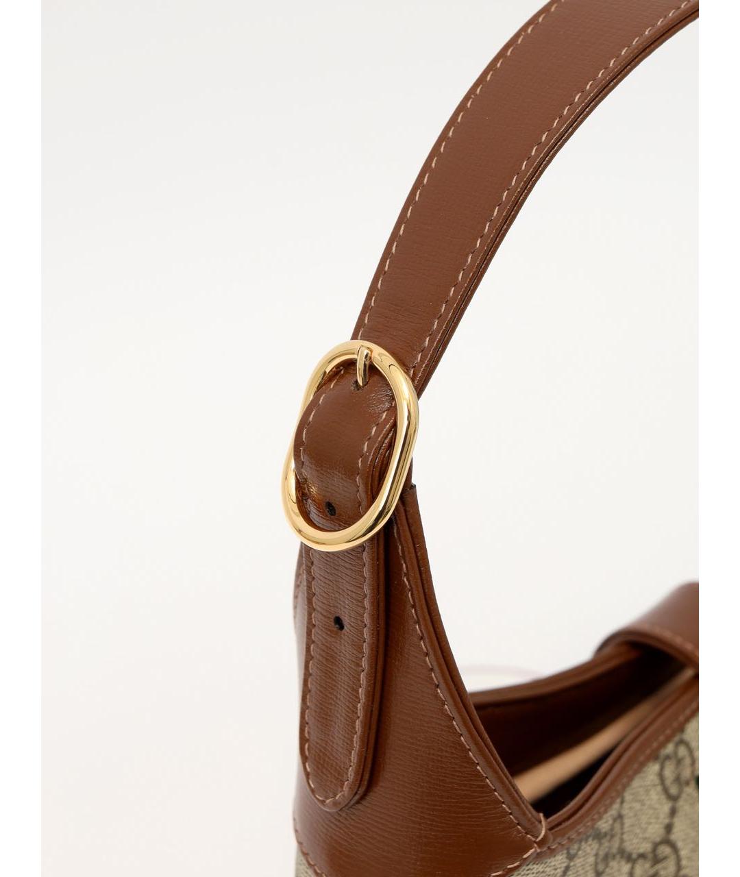 GUCCI Коричневая кожаная сумка с короткими ручками, фото 6