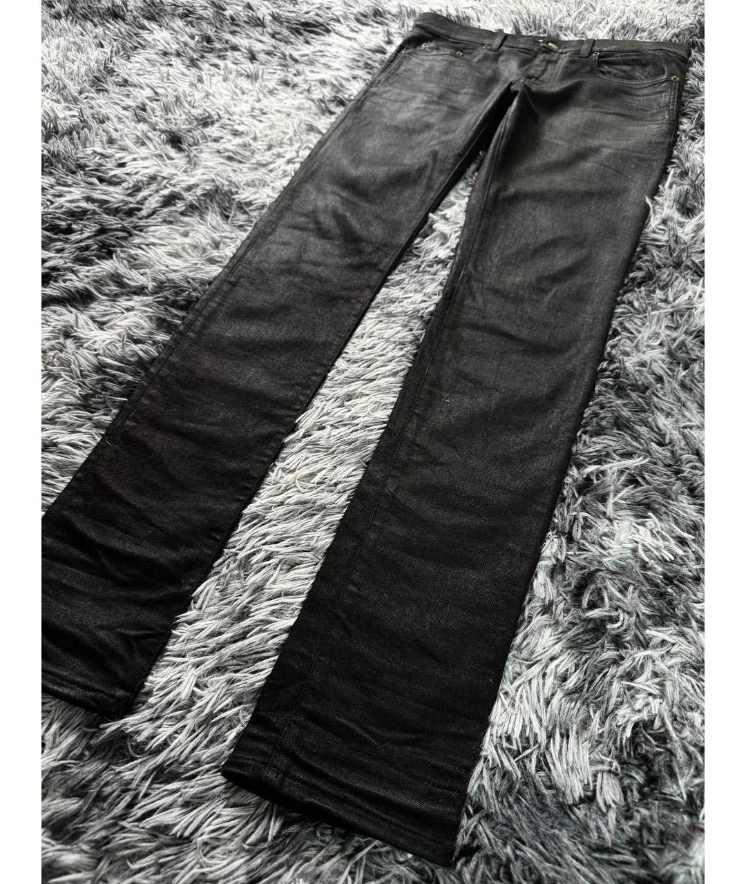 SAINT LAURENT Черные хлопковые джинсы скинни, фото 4