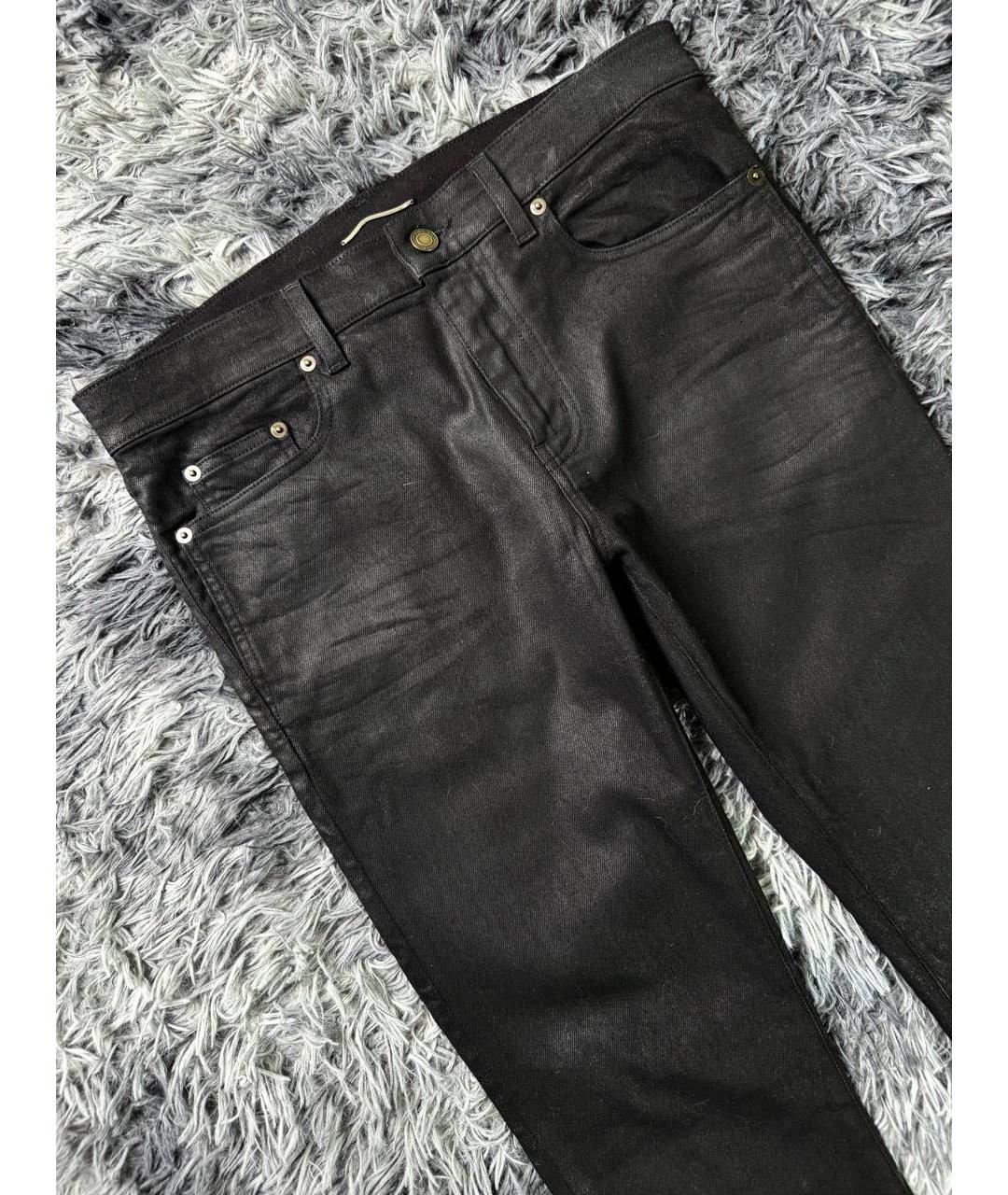 SAINT LAURENT Черные хлопковые джинсы скинни, фото 5