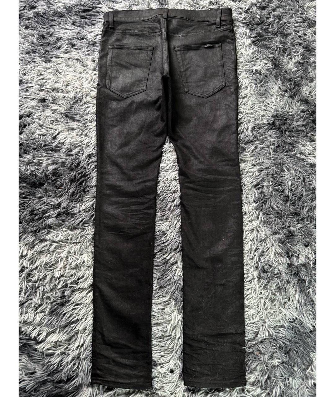 SAINT LAURENT Черные хлопковые джинсы скинни, фото 2