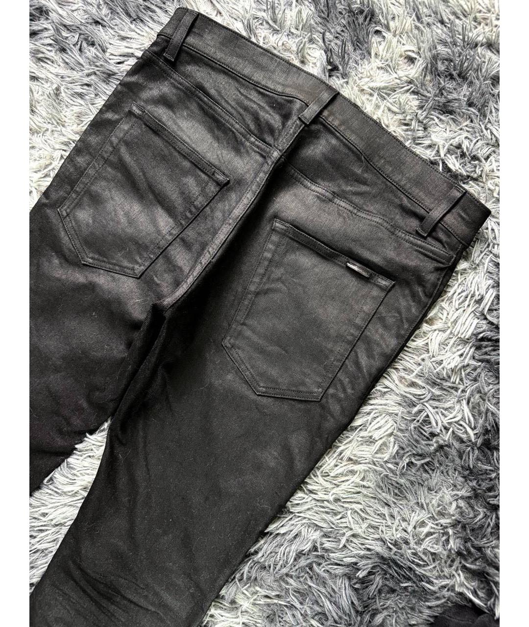 SAINT LAURENT Черные хлопковые джинсы скинни, фото 3