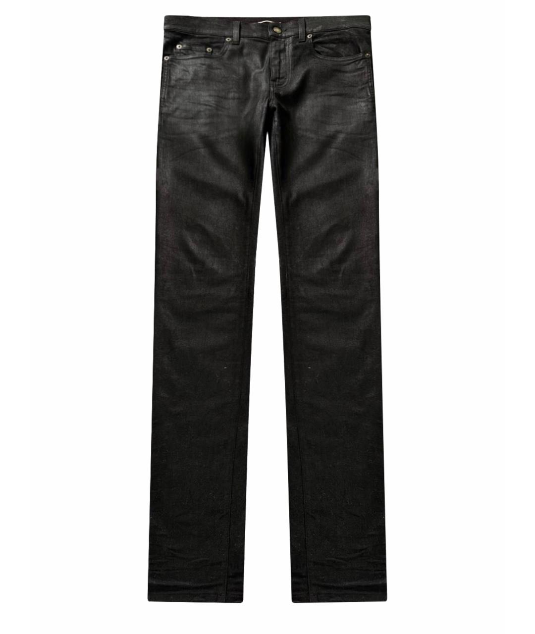 SAINT LAURENT Черные хлопковые джинсы скинни, фото 1