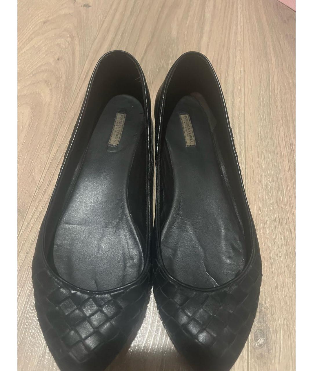 BOTTEGA VENETA Черные кожаные балетки, фото 3