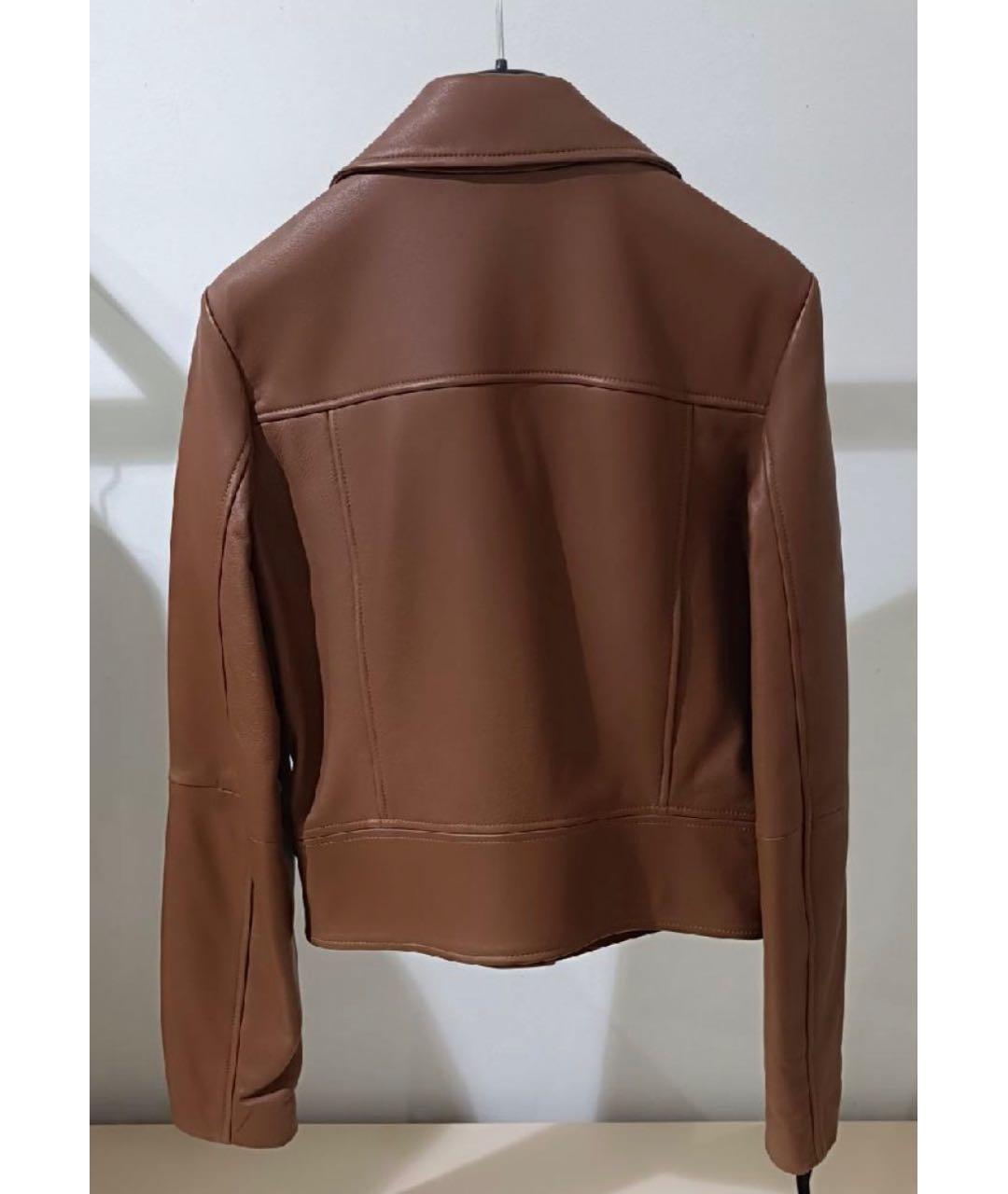 PINKO Коричневая кожаная куртка, фото 2