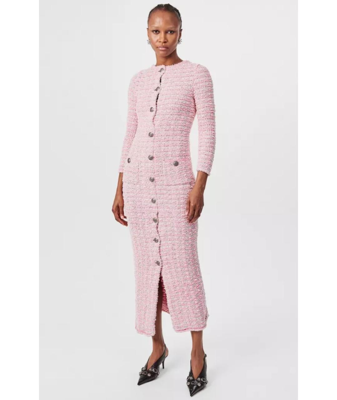 BALENCIAGA Розовое хлопковое повседневное платье, фото 2