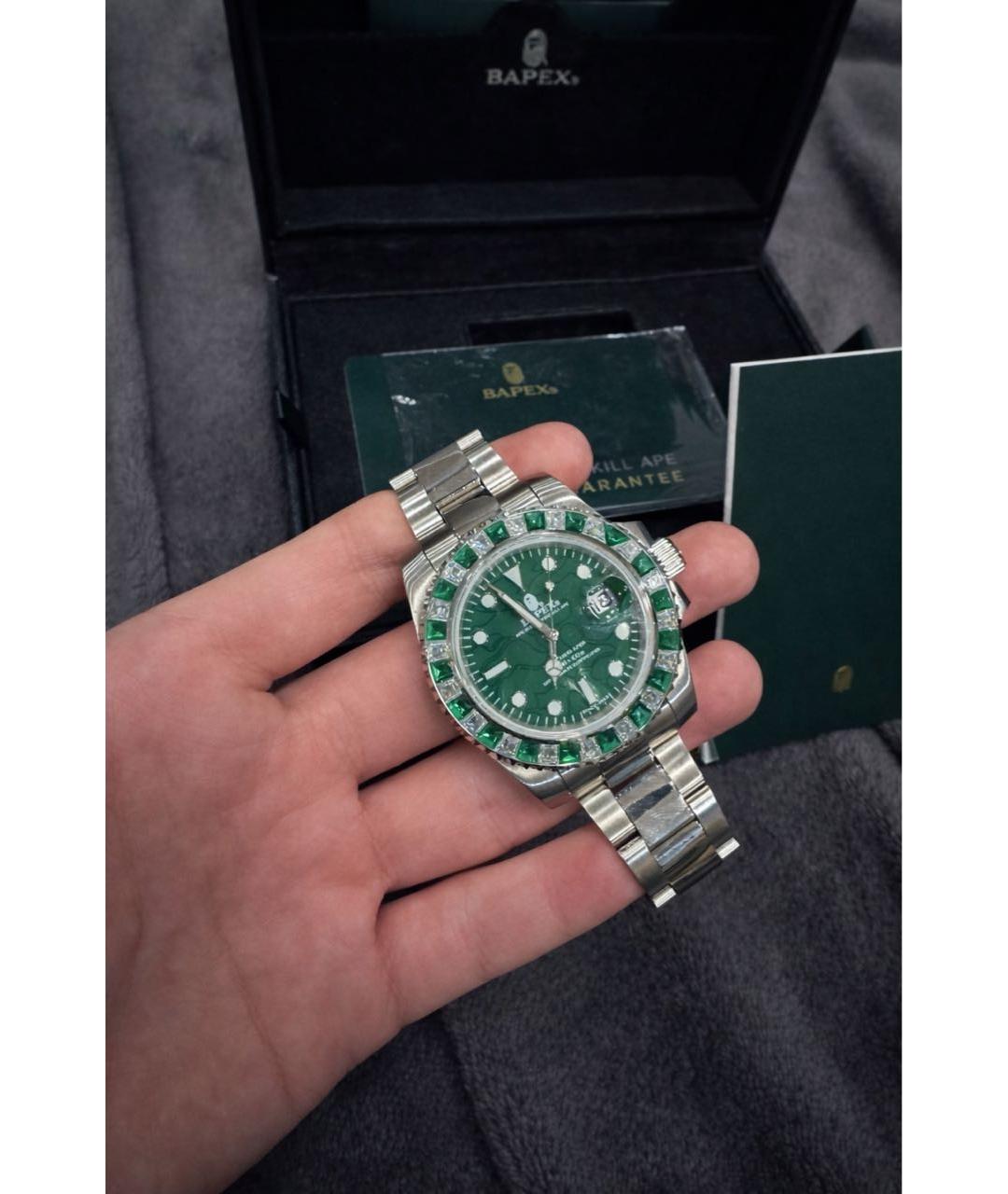 BAPE Зеленые стальные часы, фото 5