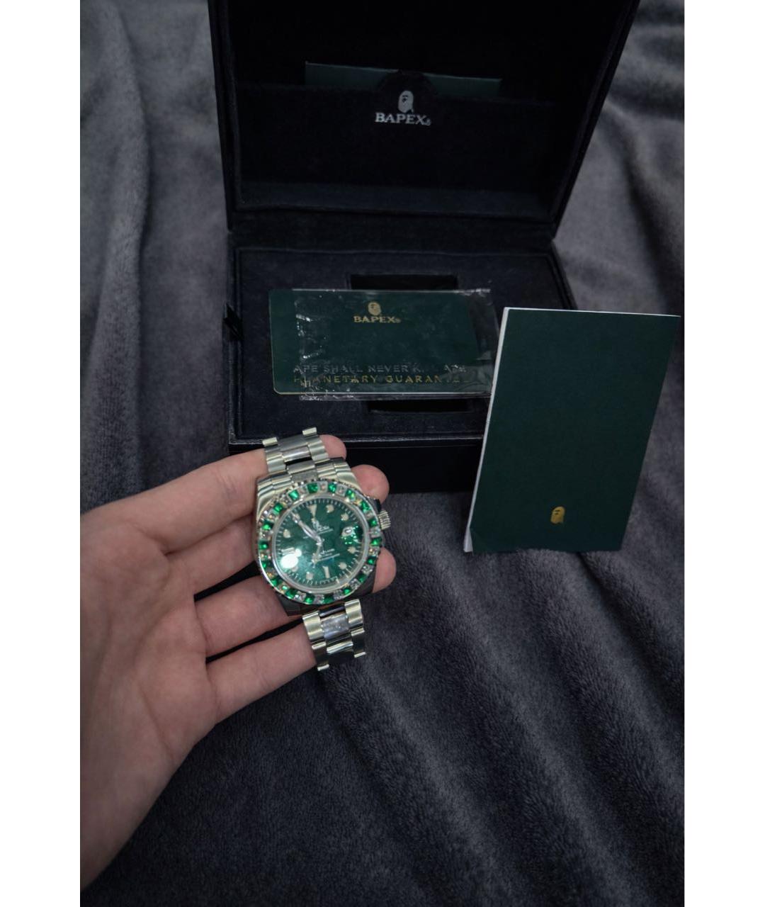 BAPE Зеленые стальные часы, фото 4