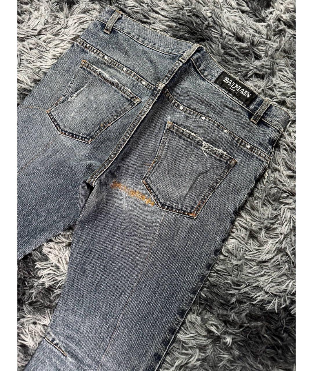 BALMAIN Серые хлопковые джинсы скинни, фото 3