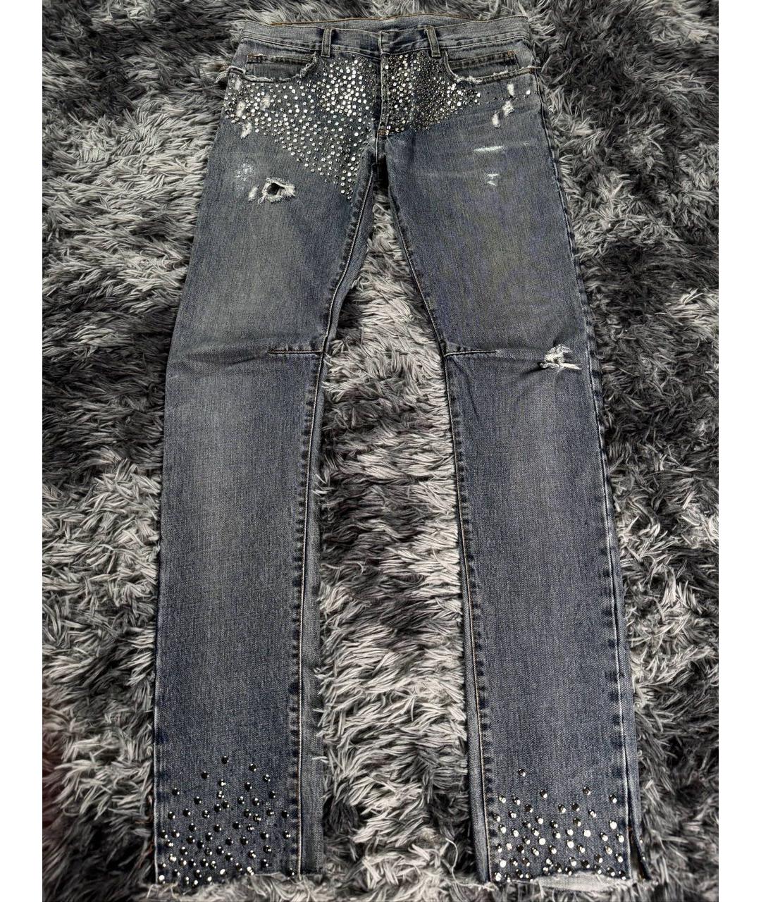 BALMAIN Серые хлопковые джинсы скинни, фото 9