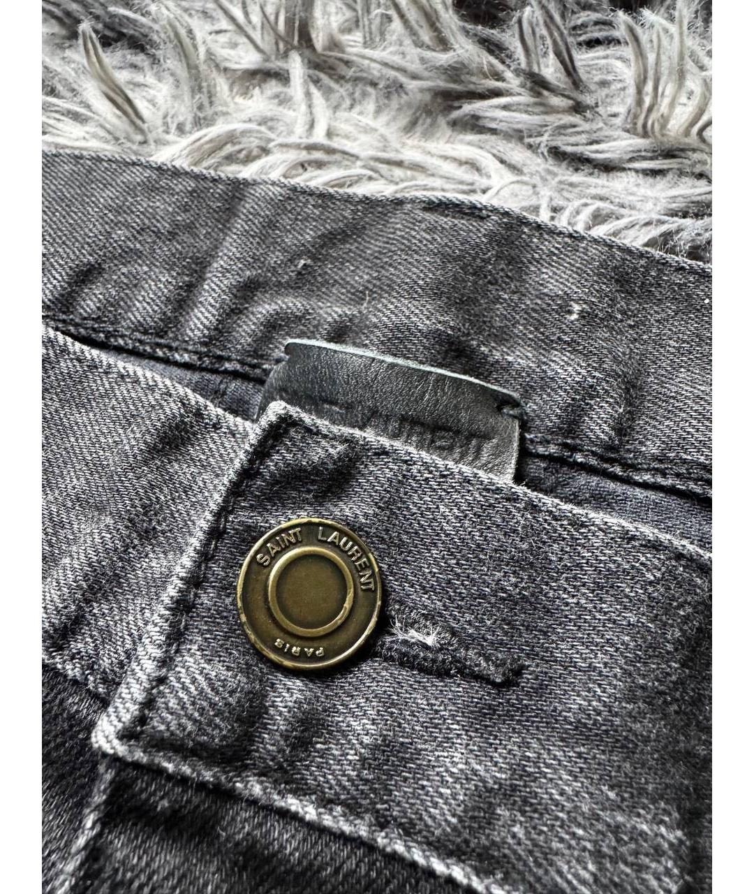 SAINT LAURENT Черные хлопковые джинсы скинни, фото 5
