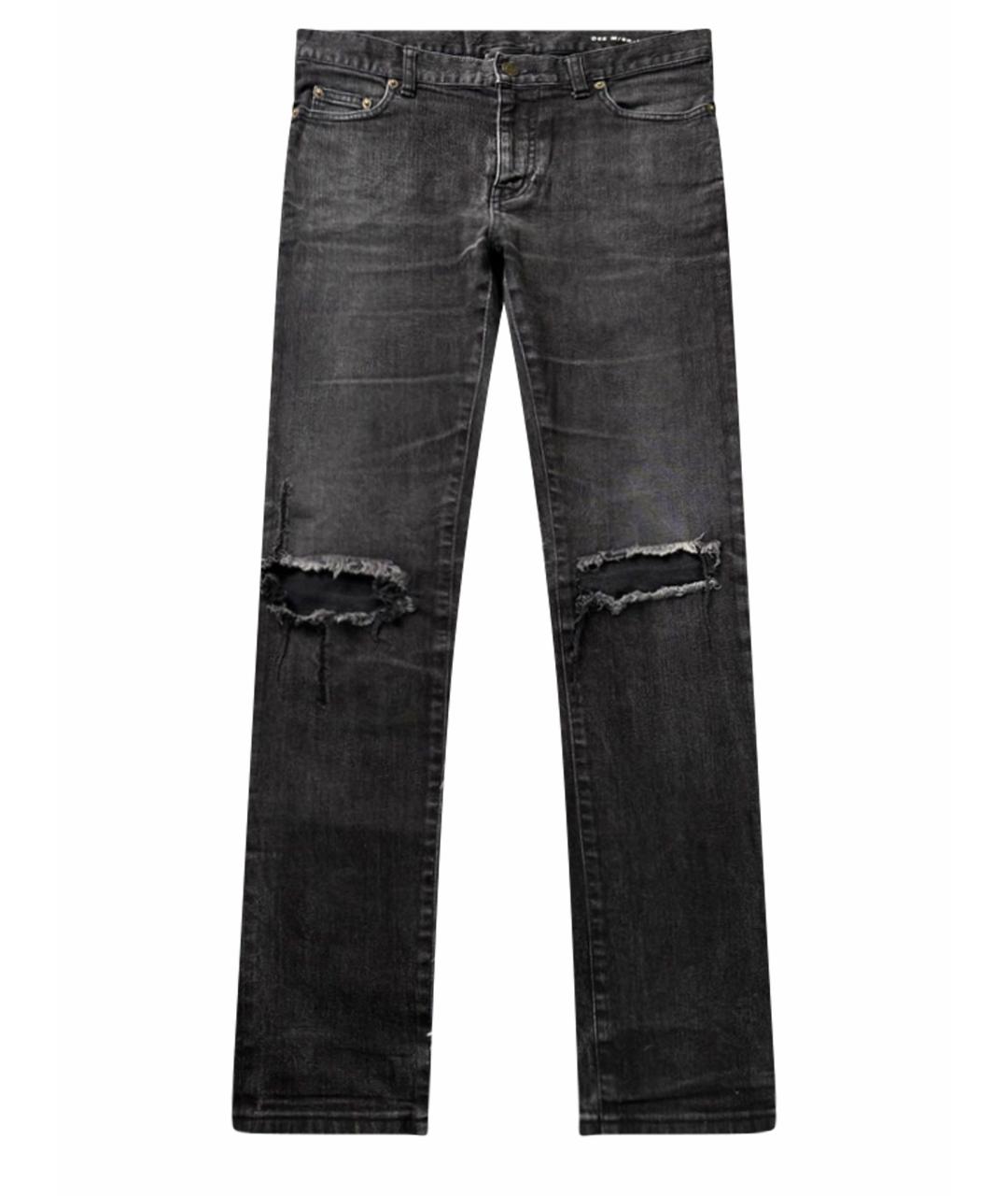 SAINT LAURENT Черные хлопковые джинсы скинни, фото 9