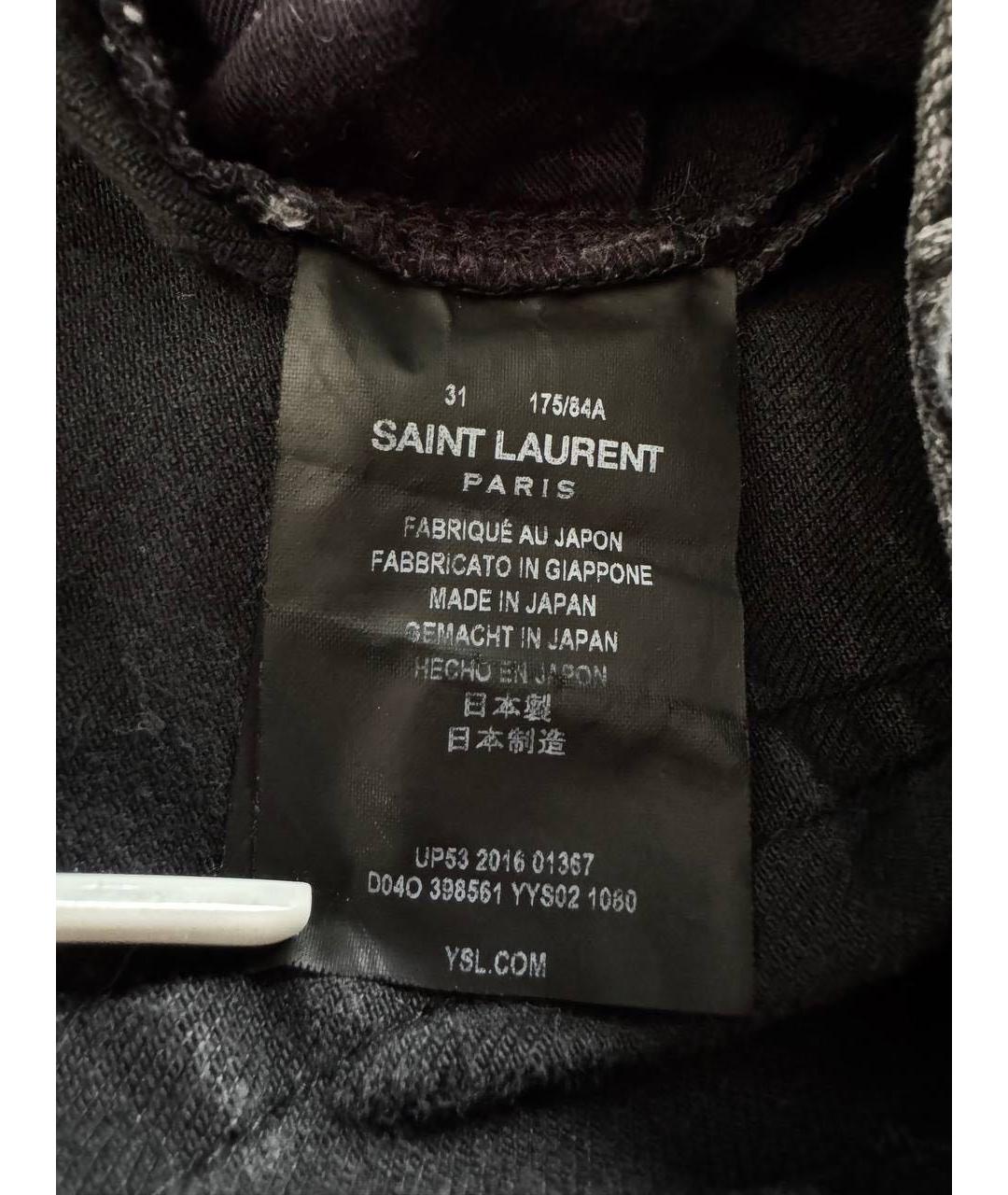 SAINT LAURENT Черные хлопковые джинсы скинни, фото 8