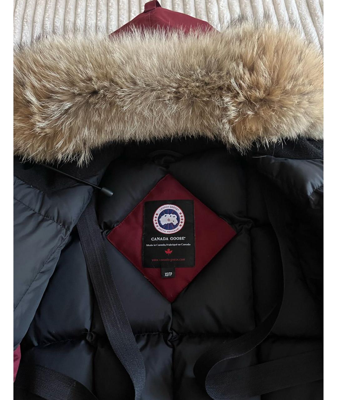 CANADA GOOSE Бордовая полиэстеровая парка, фото 2